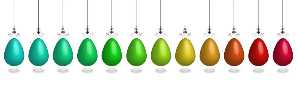 Horizontal banner with colorful Easter eggs illustration Stock Illustration