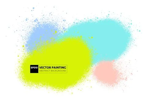 Horizontal banner with copyspace and spray paint strokes various bright col.. Stock Illustration