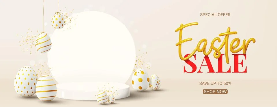 Horizontal banner for Easter sale Stock Illustration