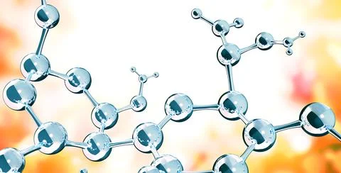 Horizontal banner with glass model of molecule Stock Illustration