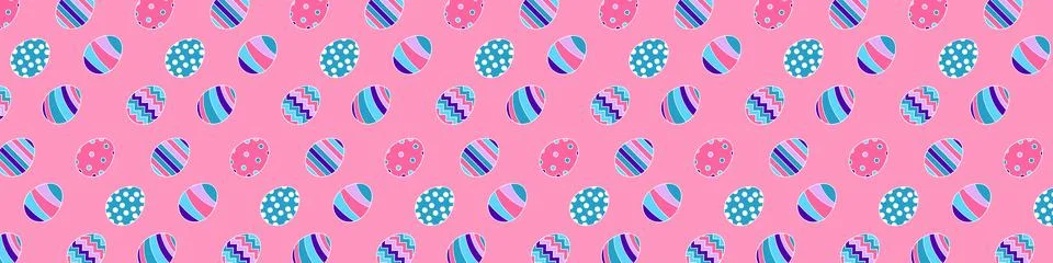 Horizontal banner or background with a pattern of eggs for the holiday of Easter Illustrazione stock