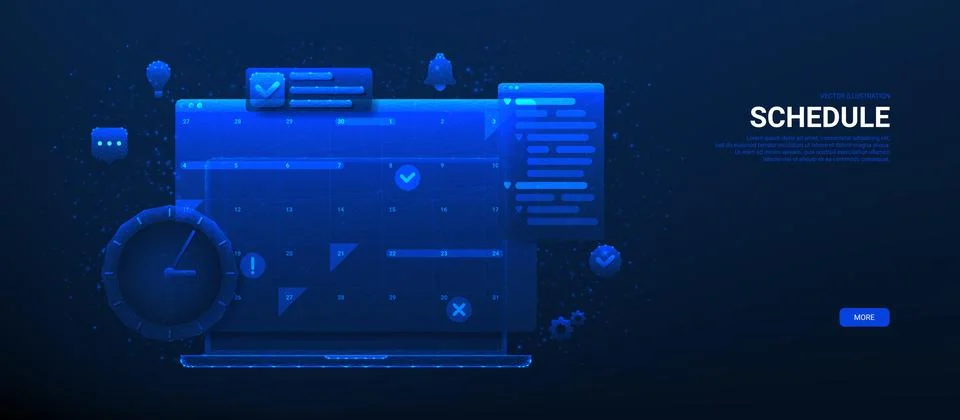 Horizontal banner of planning schedule Stock Illustration