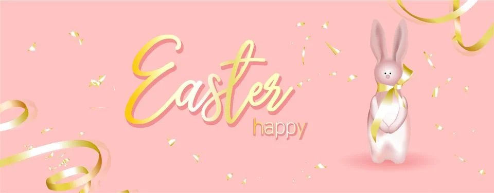 Horizontal banner, poster, header website. vector illustration.Easter holiday Stockillustratie
