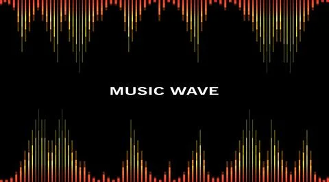 Horizontal banner with rainbow equalizer elements. Pulse music player. Audio Stock Illustration