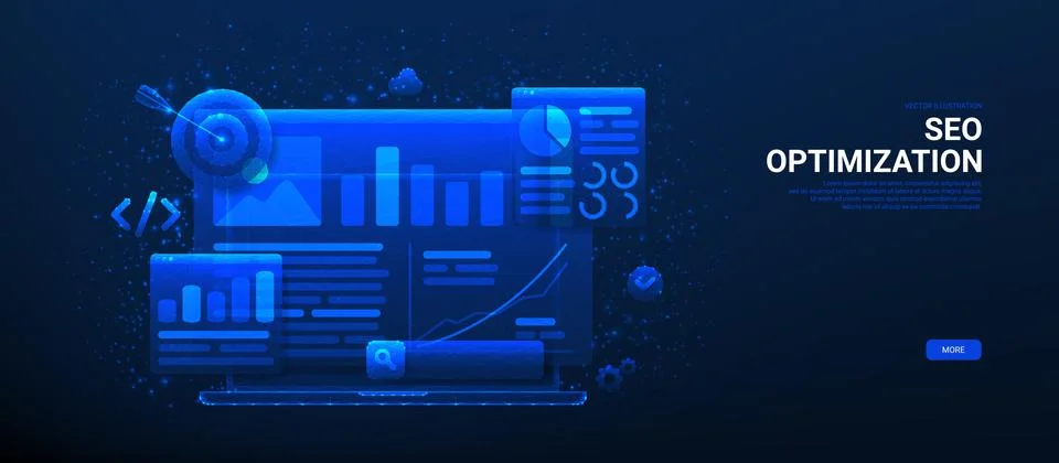 Horizontal banner of SEO Optimization Stock Illustration
