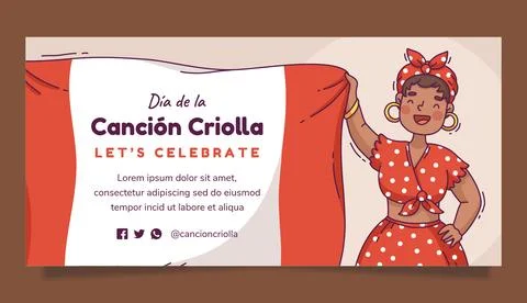 Horizontal banner template for peruvian dia de la cancion criolla celebration Stock Illustration