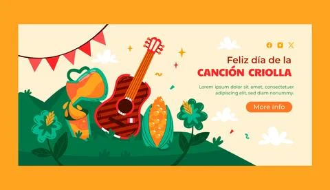 Horizontal banner template for peruvian dia de la cancion criolla celebration Stock Illustration