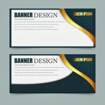 Horizontal banners with 3D abstract background isolated on white background.  Illustrazione stock