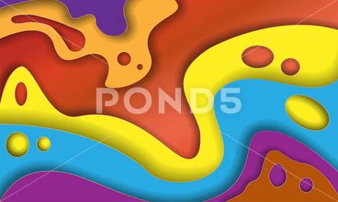 3d Abstract Background With Paper Cut Shapes Vector Design For