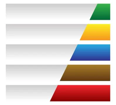 Horizontal banners, buttons - Long, rectangular banner, button shapes in seve Stockillustratie