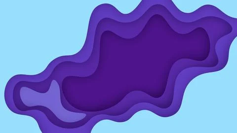 Horizontal banners paper cut waves abstract background. Stock Illustration