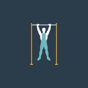 Horizontal bar and man Stock Illustration