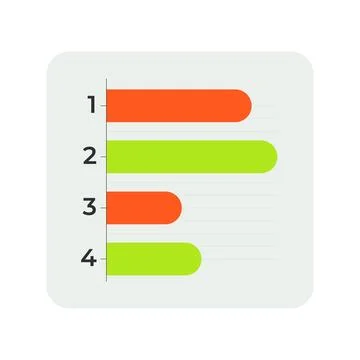 Horizontal bar chart comparison with category flat UI data visualization el.. 스톡 일러스트