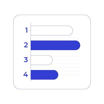 Horizontal bar chart comparison with category line style dashboard element Stock Illustration