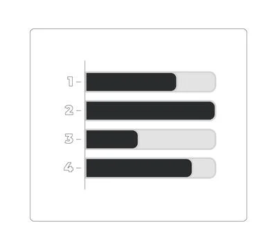 Horizontal bar chart comparison category line style data visualization elemen 스톡 일러스트