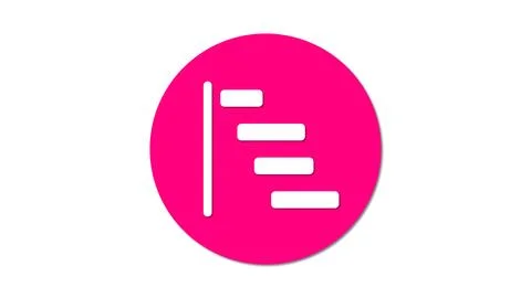 Horizontal bar chart icon in a circle shape on white background. Ilustración de archivo