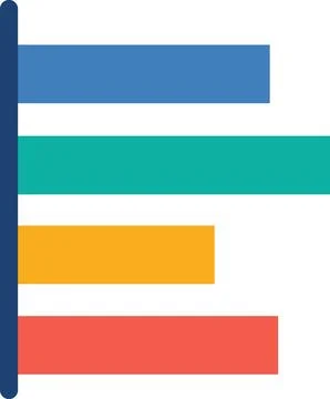 Horizontal bar chart icon for comparison metrics Stock Illustration