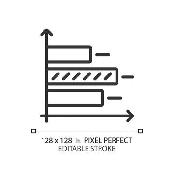 Horizontal bar chart linear icon Stock Illustration