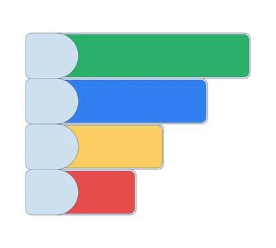 Horizontal bar chart ranking infographic 2D cartoon clip art Stock Illustration
