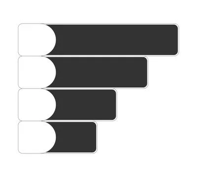 Horizontal bar chart ranking infographic black and white cartoon clipart Illustrazione stock