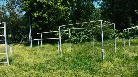 Horizontal bar. Horizontal bars without people. Stock Footage 132852890