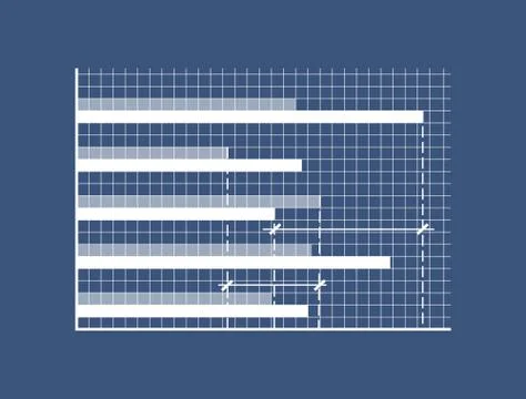 Horizontal Bars on Minimalistic in Coordinate System Stock Illustration