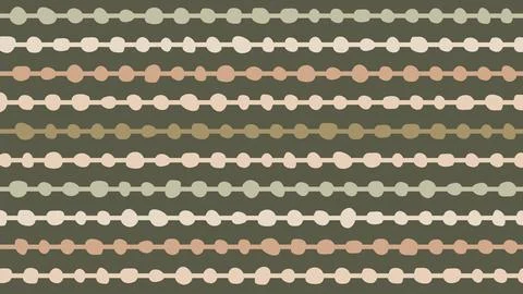 Horizontal Bead-Like Rows on Green Base Background Stock Illustration
