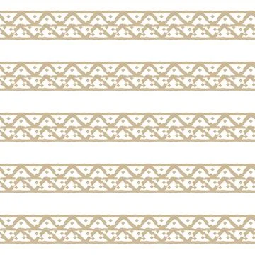 Horizontal beige Seamless repeat border pattern with random jagged color-fill Stock Illustration