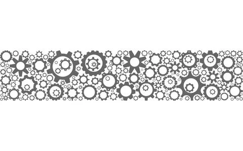 Horizontal belt with smooth edges consisting of different gears Stock Illustration