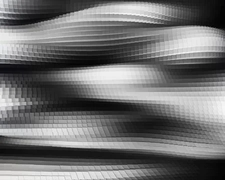 Horizontal black and white 3d extrude cubes waves business backg Stock Illustration