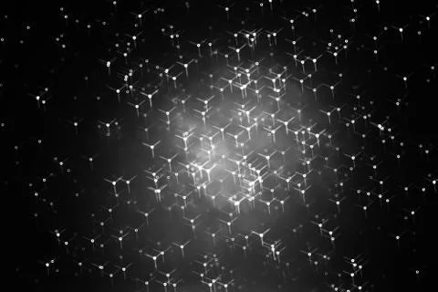 Horizontal black and white particles in space イラスト素材