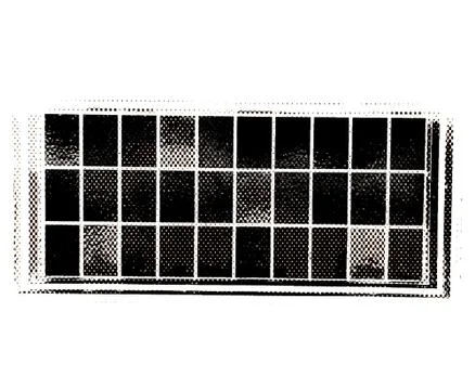Horizontal black and white windows patchwork illustration background Stock Illustration