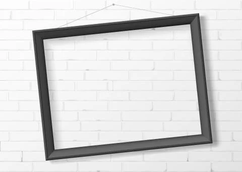 Horizontal black empty frame from wood Stock Illustration