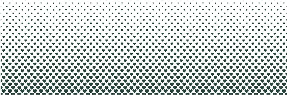 Horizontal black heart shape design on white for pattern and background, Chri Stock Illustration