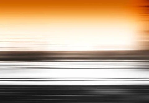 Horizontal black motion blur with orange sky background 库存插图