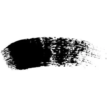 Horizontal black paint stroke texture isolated on clean white background Stock Illustration