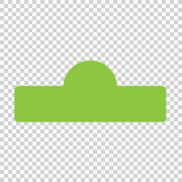 Horizontal Black Rectangle Shape With A Semi Circle 스톡 일러스트