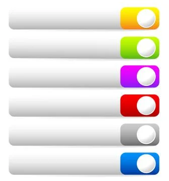 Horizontal blank button, banner backgrounds. Set of more colors. Web, print d Stock Illustration