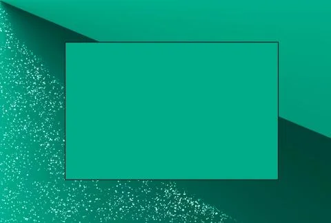 Horizontal Blank Frame Box On Modern Mint Green Gradient Background With Glitter Illustrazione stock