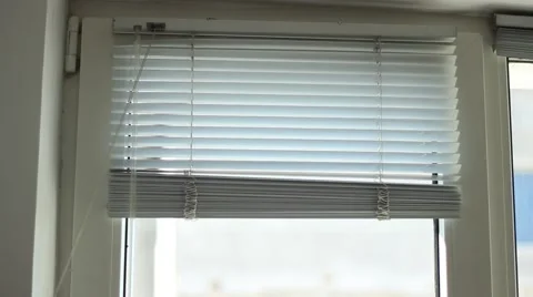 Horizontal Blinds Rise Stock Footage 46115351