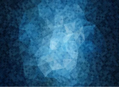 Horizontal blue banner with square shapes Illustrazione stock