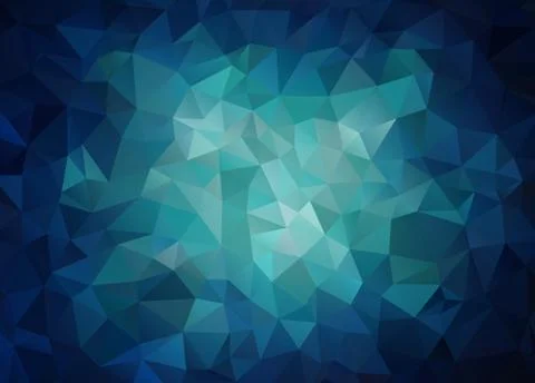 Horizontal blue banner with triangle shapes Stock Illustration