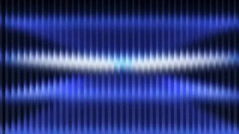 Horizontal blue neon light bar scanning across textured glass background Stock Footage 328034093