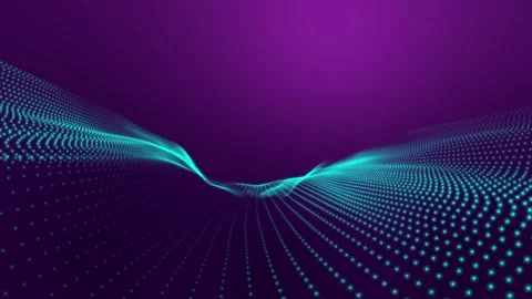 Horizontal blue particles wave, 4k background video Video stock 277444232
