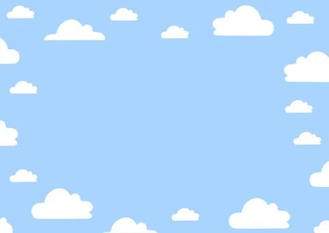 Horizontal Blue sky with clouds background. Stock Illustration