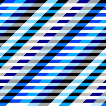 Horizontal blue strips pattern in a patchwork collage style. Illustrazione stock
