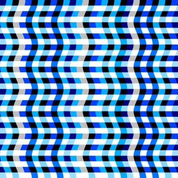 Horizontal blue strips pattern in a patchwork collage style. Stock Illustration