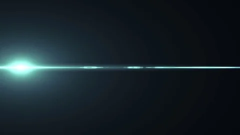 Horizontal blue sun moving lights optical lens flares overlay shiny animation Stock Footage 85025099