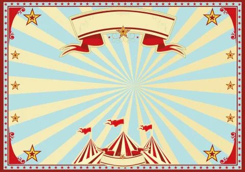 Horizontal blue sunbeams circus Stock Illustration