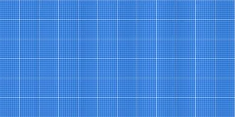 Horizontal blueprint background with technical grid in blue color Stock Illustration